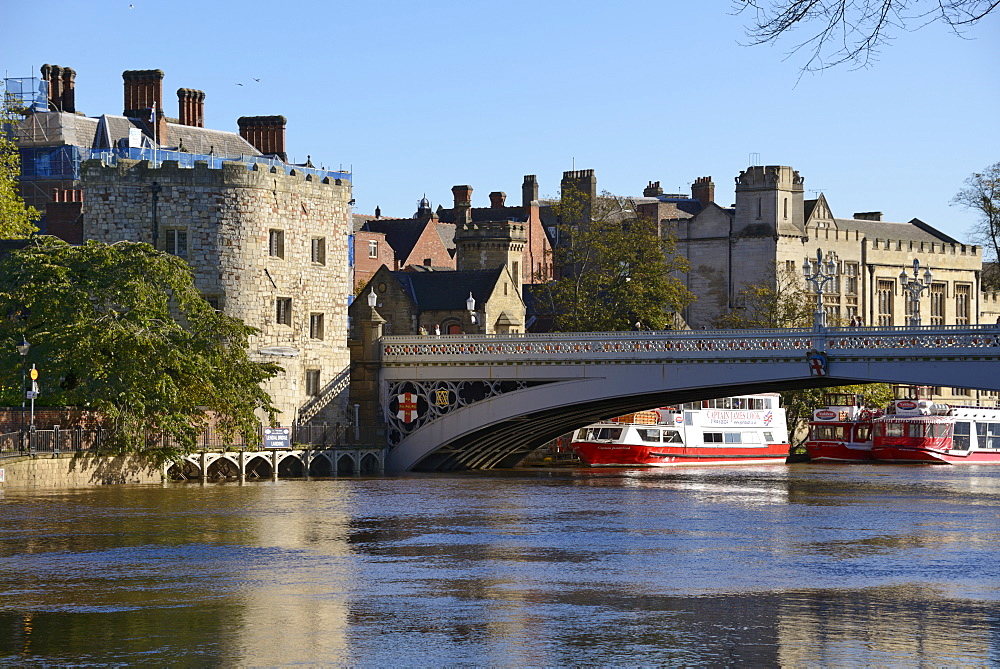 Lendal Tower and Lendal Bridge, York, Yorkshire, England, United Kingdom, Europe