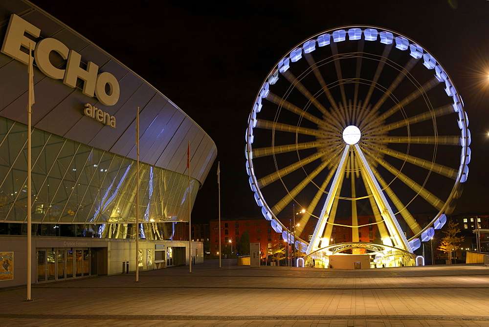 The Wheel of Liverpool and Echo Arena, Keel Wharf, Liverpool, Merseyside, England, United Kingdom, Europe