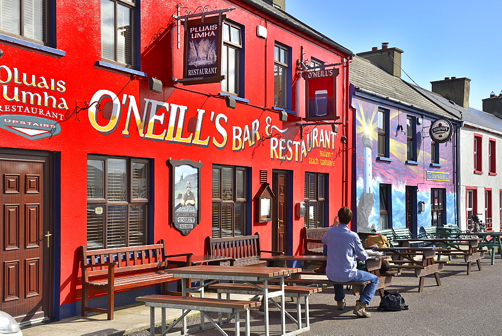 Painted Bars and Restaurant, Allihies, Beara Peninsular, Wild Atlantic Way, County Cork, Munster, Republic of Ireland, Europe