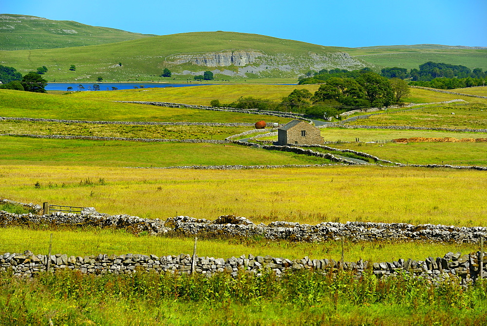 Looking towards Malham Tarn, Ribblesdale, Yorkshire Dales National Park, North Yorkshire, England, United Kingdom, Europe