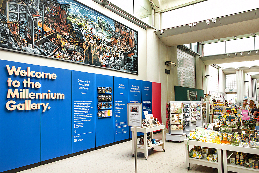 Interior, Millennium Art Gallery and Museum, housing Ruskin and metalwork collections, Arundel Gate, Heart of the City, Sheffeld, Yorkshire, England