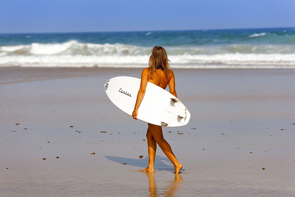 Woman, Esquinzo beach, Cotillo, Fuerteventura. Canary Islands, Spain, Atlantic, Europe