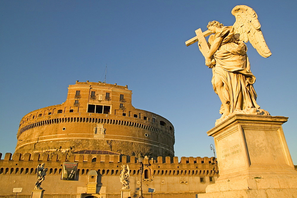 St. Angelo Castle (Castello San'Angelo) and St. Angelo Bridge, Rome, Lazio, Italy, Europe