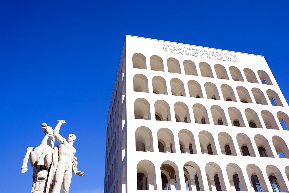 Civilization of Work Palace, Eur Quarter, Rome, Lazio, Italy, Europe