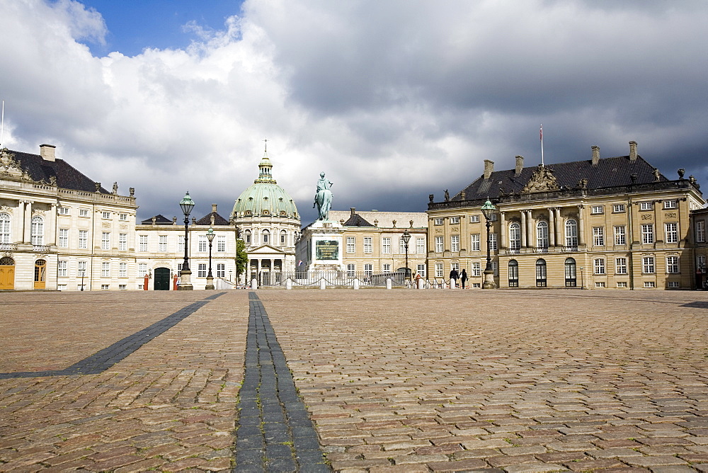 Amalienborg and Marmorkirken church, Copenhagen, Denmark, Scandinavia, Europe