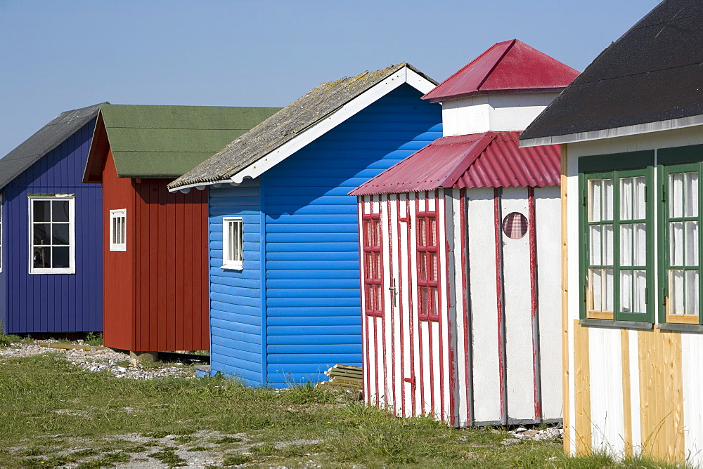 Beach huts, Maple Island, Aero Island, Funen, Denmark