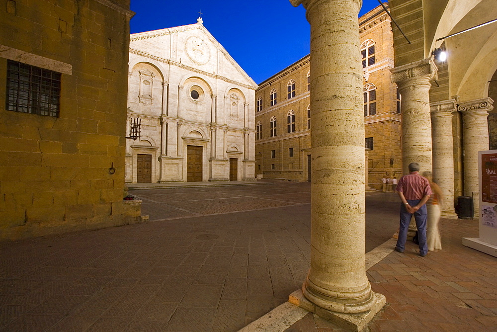 Pio II square, Pienza, Val d'Orcia, Tuscany, Italy, Europe