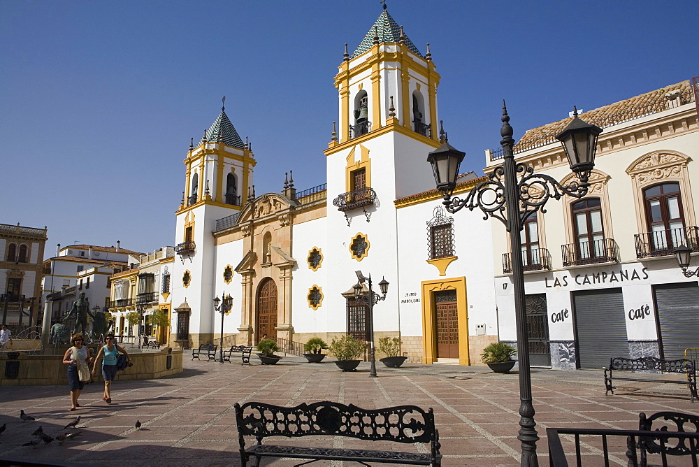 Plaza del Socorro, Ronda, one of the white villages, Malaga province, Andalucia, Spain, Europe