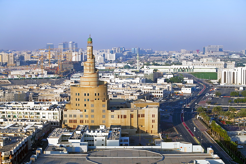 The spiral mosque of the Kassem Darwish Fakhroo Islamic Centre in Doha, Doha, Qatar, Middle East