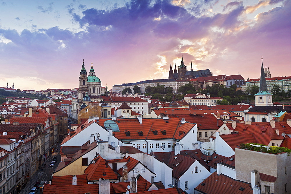 St. Vitus cathedral and St. Nicholas church, Prague, Czech Republic, Europe