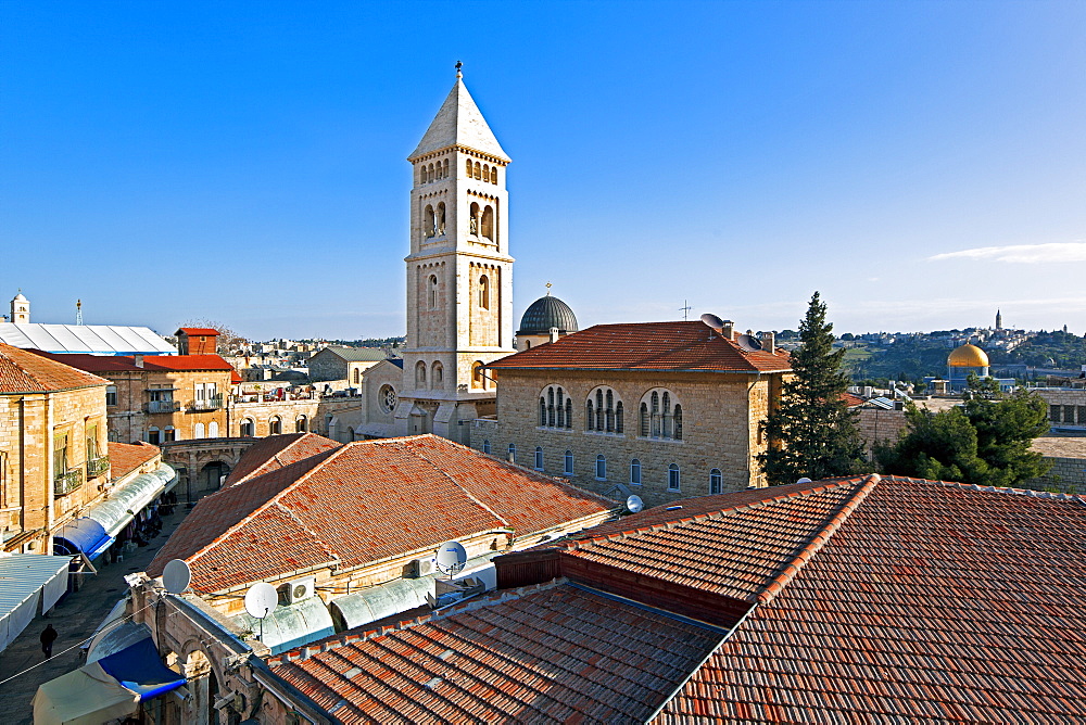 View towards the Church of the Redeemer, Jerusalem, Israel, Middle East