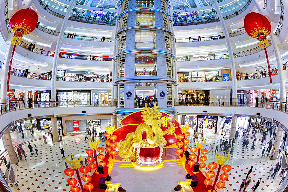 Interior of a modern shopping complex at the foot of the Petronas Towers, Kuala Lumpur, Malaysia, Southeast Asia, Asia