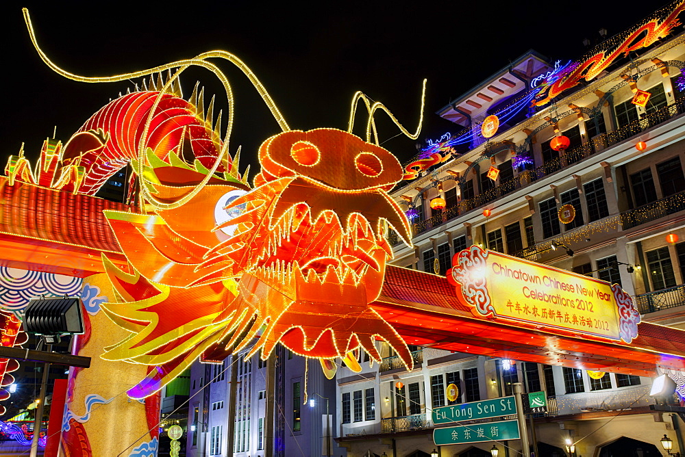 Chinese New Year Celebrations, New Bridge Road, Chinatown, Singapore, Southeast Asia, Asia