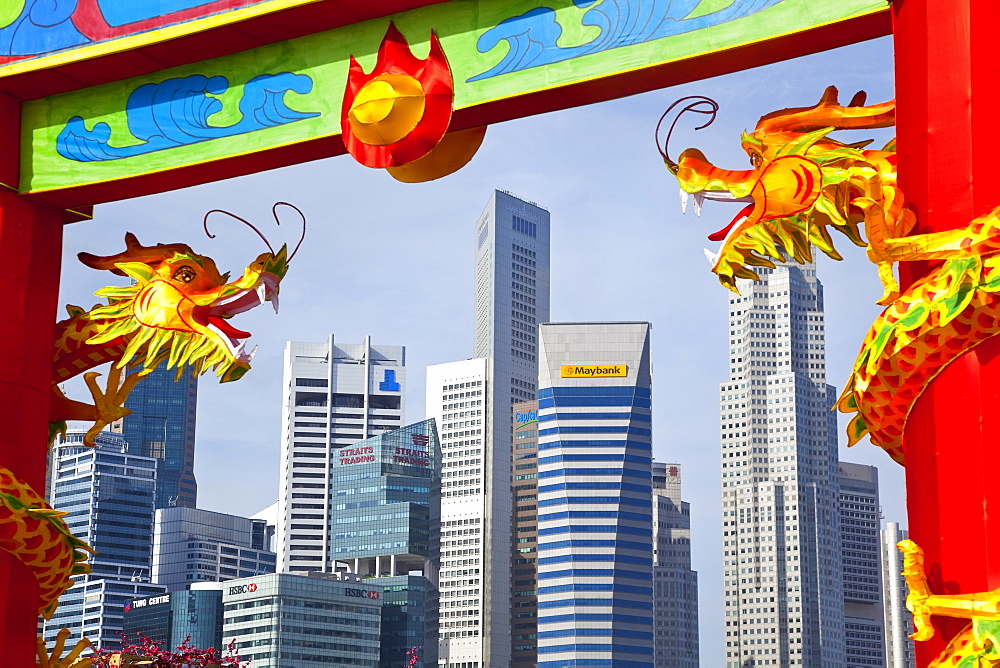 City skyline and Financial district, Singapore, Southeast Asia, Asia