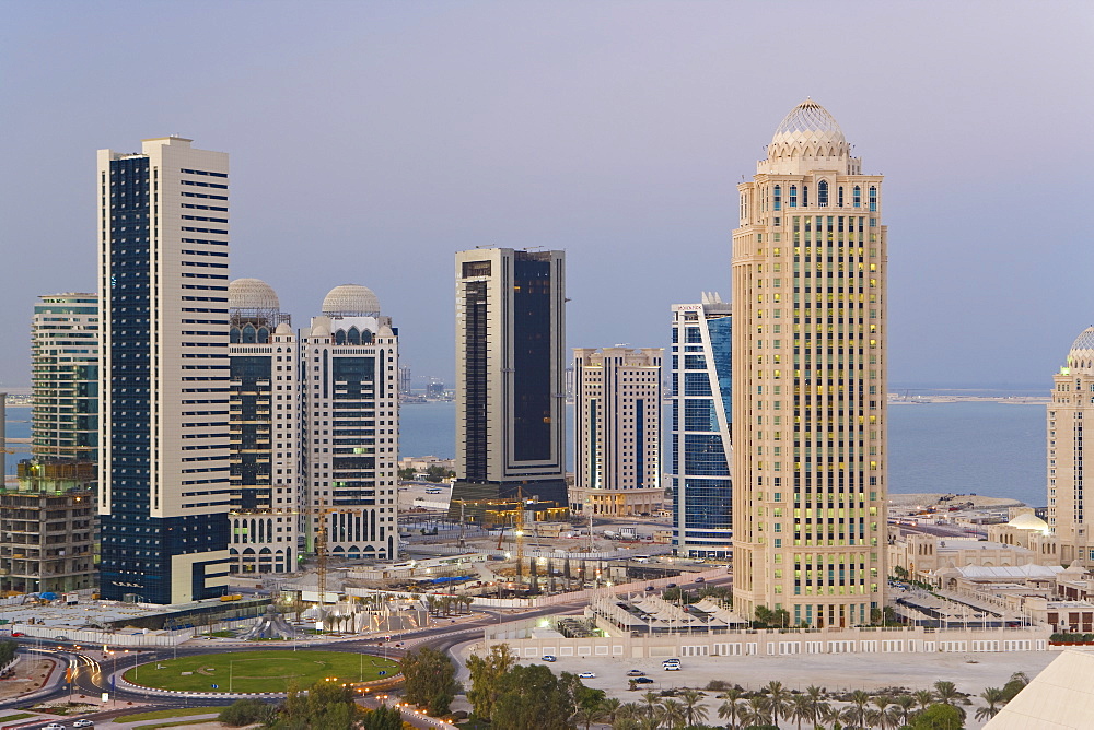 New skyline of the West Bay central financial district of Doha, Doha, Qatar, Middle East