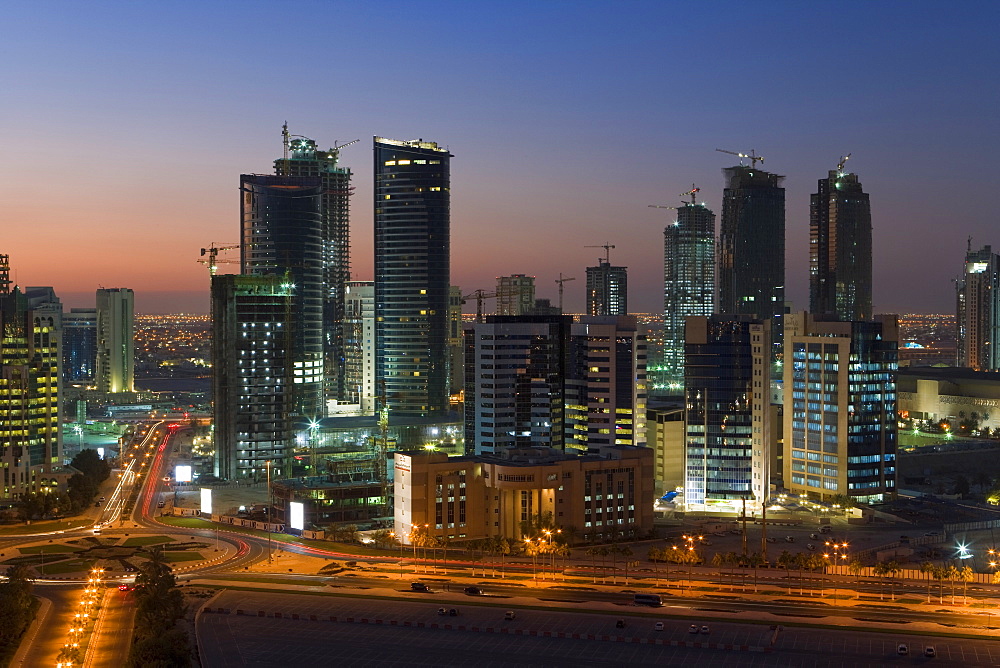 New skyline of the West Bay central financial district of Doha, Doha, Qatar, Middle East