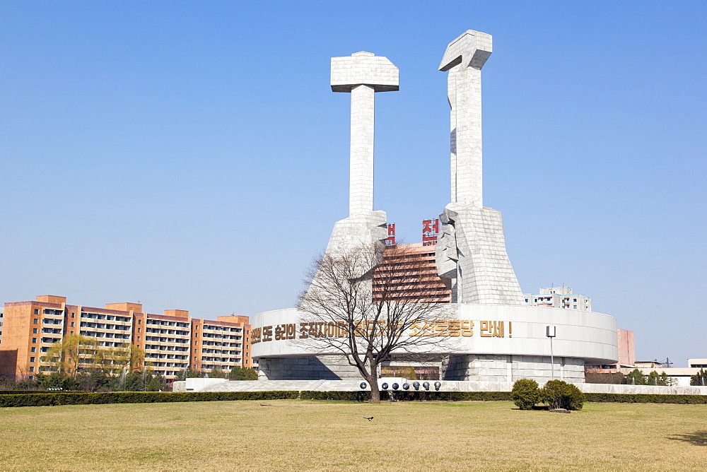 Monument to the Foundation of the Workers Party of Korea, Pyongyang, Democratic People's Republic of Korea (DPRK), North Korea, Asia