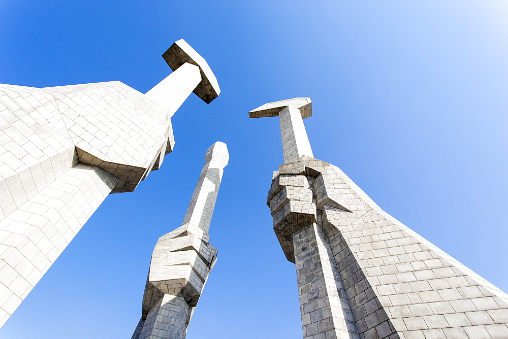 Monument to the Foundation of the Workers Party of Korea, Pyongyang, Democratic People's Republic of Korea (DPRK), North Korea, Asia