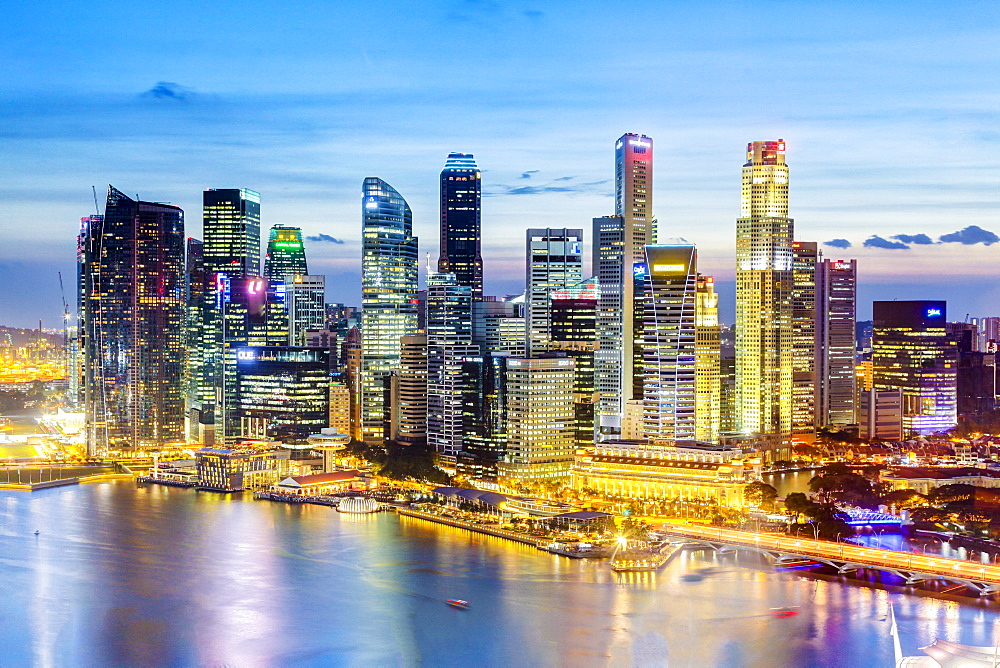 Elevated view over Singapore City Centre and Marina Bay, Singapore, Southeast Asia, Asia 