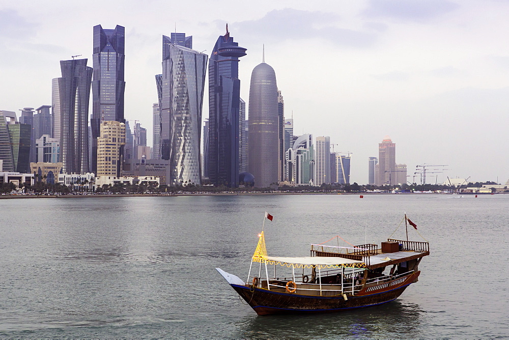 New skyline of the West Bay central financial district of Doha, Qatar, Middle East