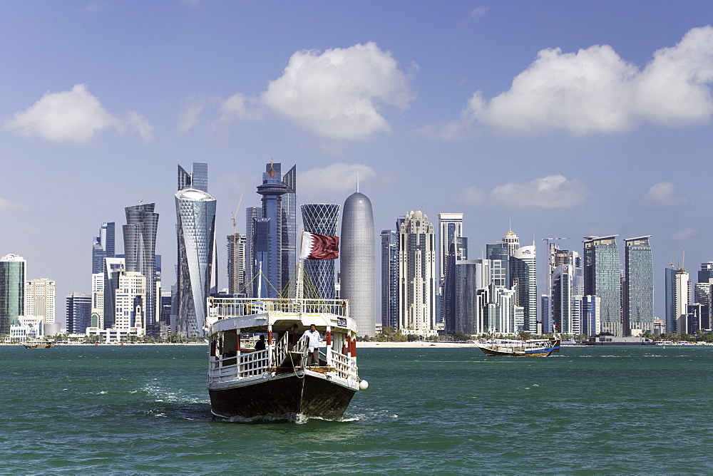 New skyline of the West Bay central financial district of Doha, Qatar, Middle East