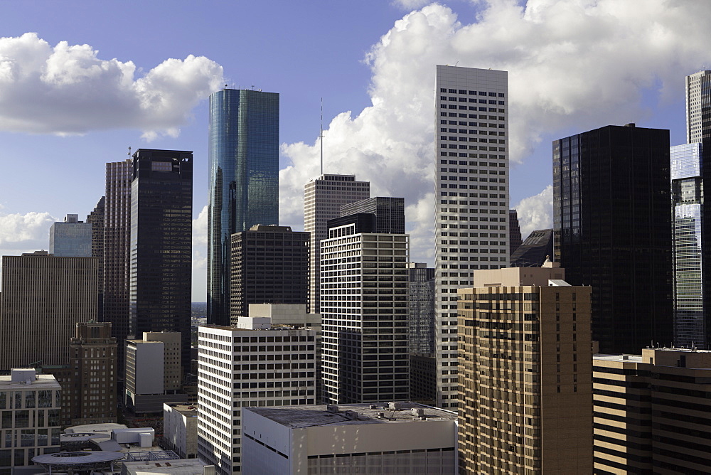 Downtown city skyline, Houston, Texas, United States of America, North America