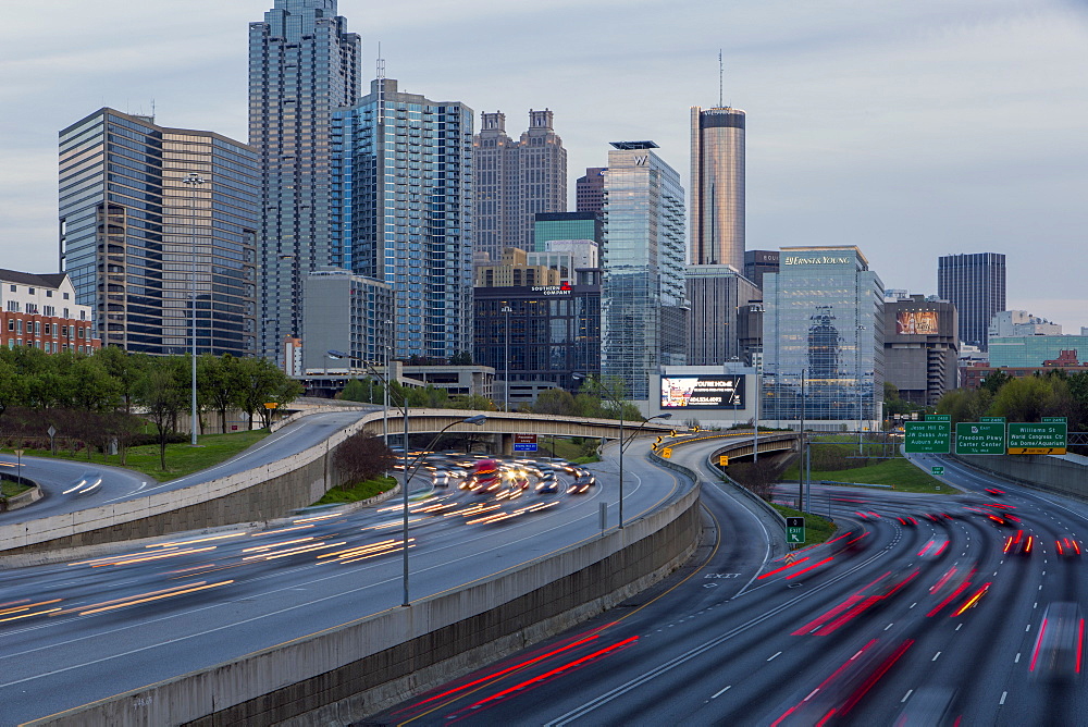 Interstate I-85 leading into Downtown Atlanta, Georgia, United States of America, North America