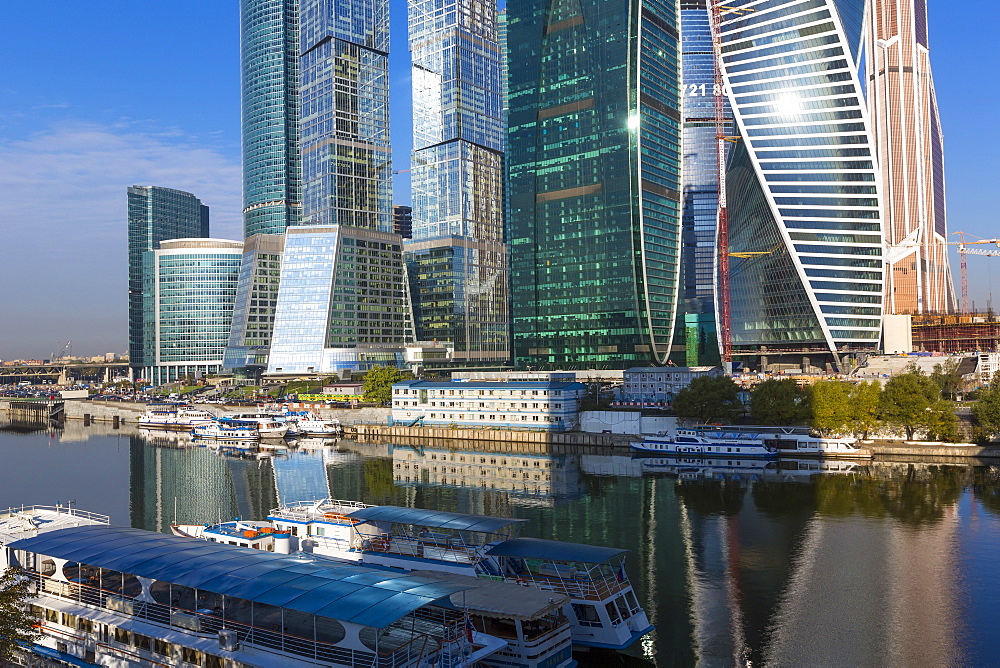 Skyscrapers of the Modern Moscow-City International  business and finance development, Moscow, Russia, Europe