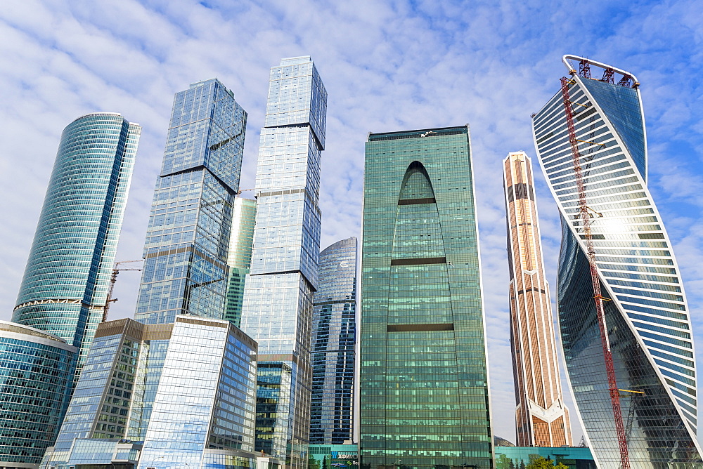 Skyscrapers of the Modern Moscow-City International  business and finance development, Moscow, Russia, Europe