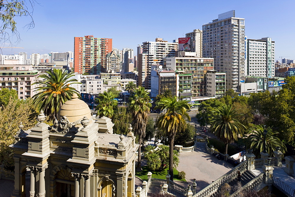 Cerro Santa Lucia (Santa Lucia park) and the ornate Terraza Neptuno fountain, Santiago, Chile, South America