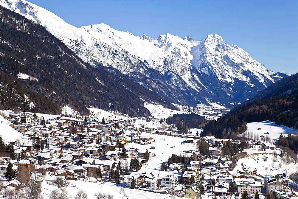 View towards St. Jakob, St. Anton am Arlberg, Tirol, Austrian Alps, Austria, Europe