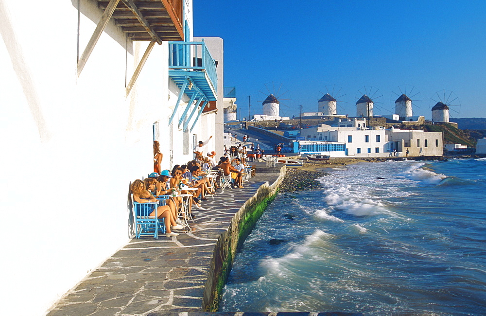 Little Venice, Mykonos, Cyclades, Greek Islands, Greece, Europe