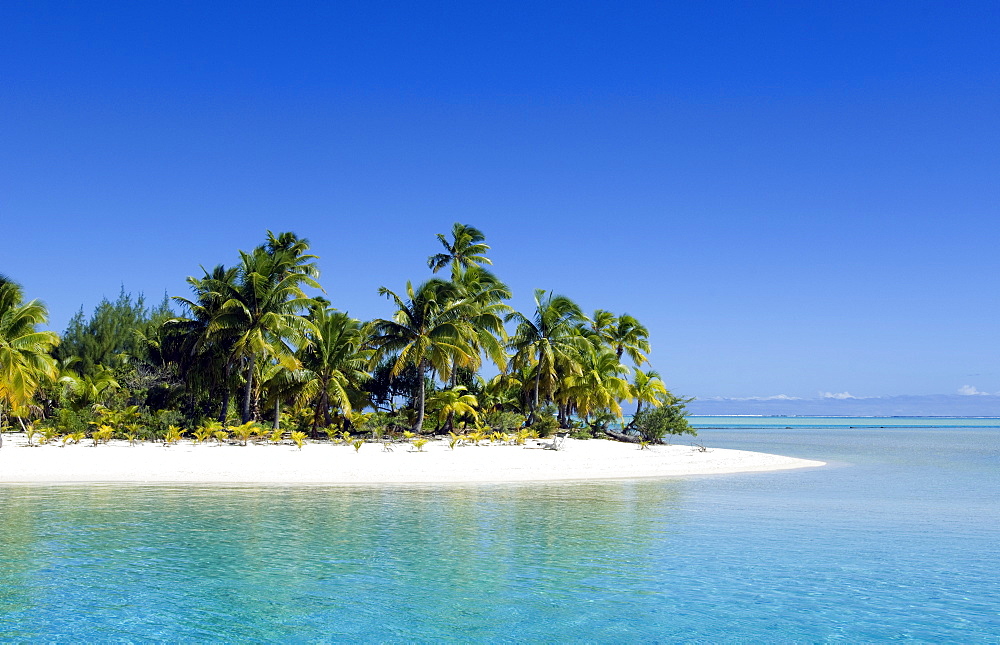 Palm fringed beaches, Cook Islands, South Pacific, Pacific