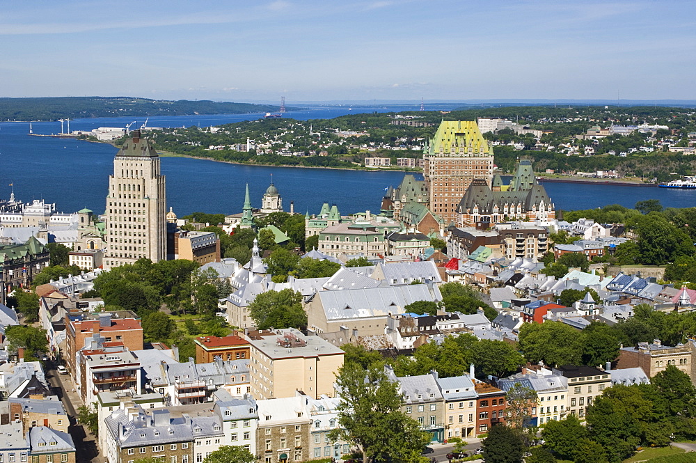 Looking down on the Old City, Quebec City, Quebec, Canada, North America