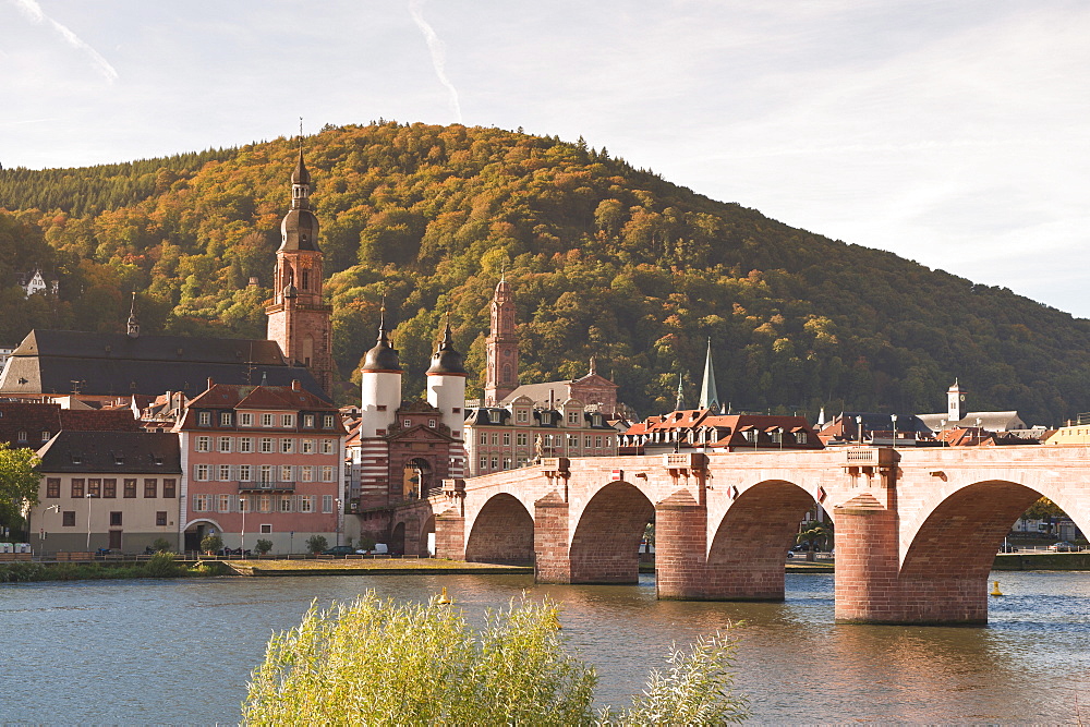 The Alte Brucke (Old Bridge) in Old Town, Heidelberg, Baden-Wurttemberg, Germany, Europe