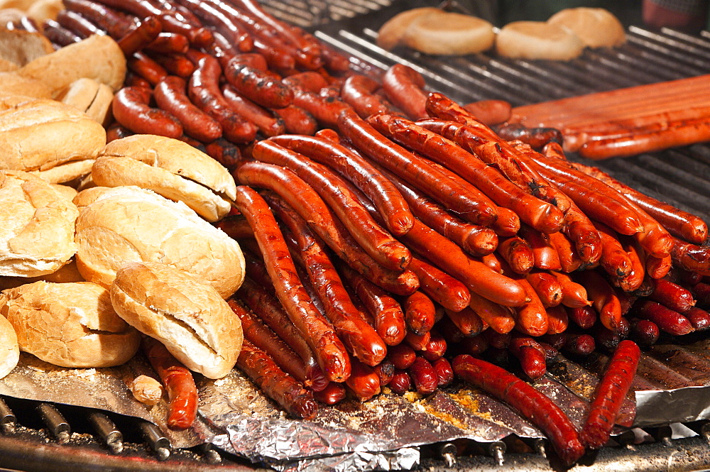 Barbequed meats at the Stuttgart Beer Festival, Cannstatter Wasen, Stuttgart, Baden-Wurttemberg, Germany, Europe