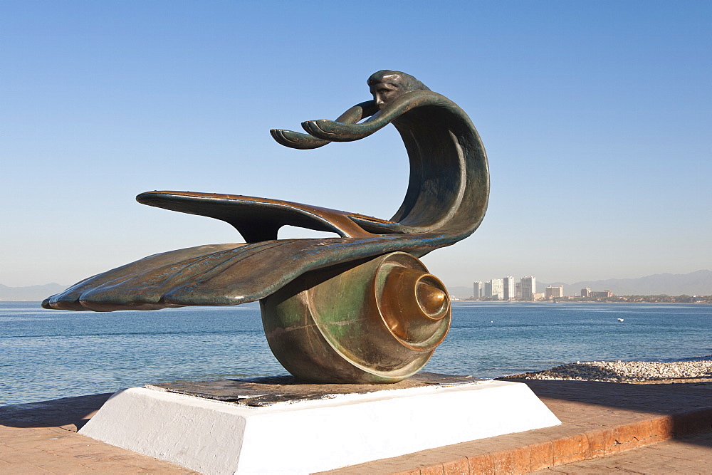 Nature As Mother sculpture on the Malecon, Puerto Vallarta, Jalisco,  Mexico, North America