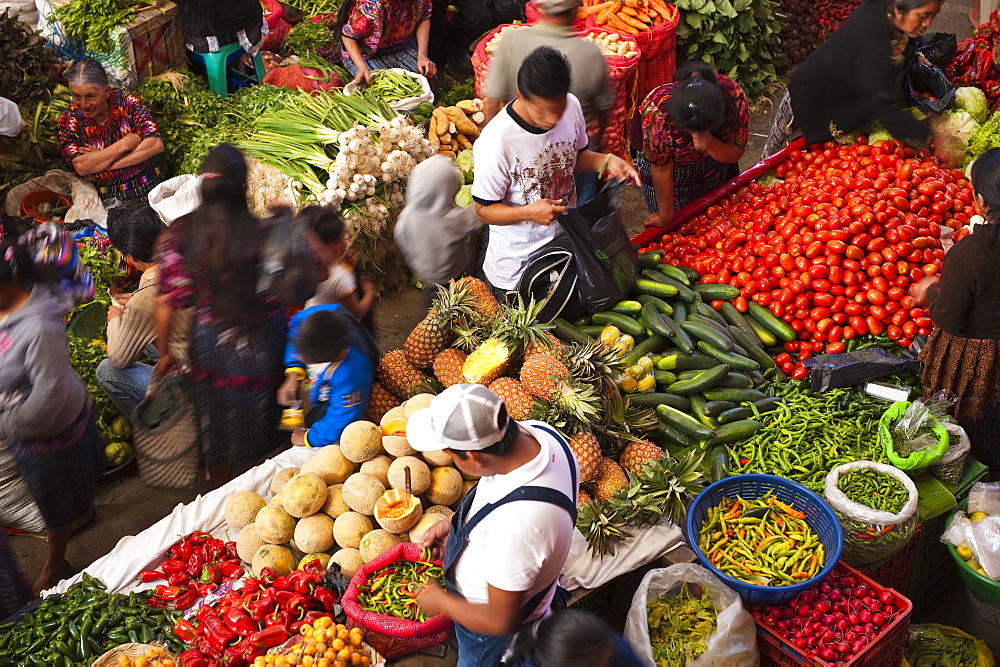 Indoor produce market, Chichicastenango, Guatemala, Central America