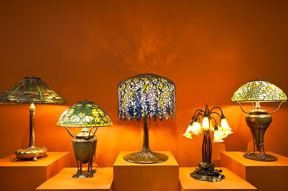 Tiffany lamps, the Charles Hosmer Morse Museum, Winter Park, Florida, United States of America, North America