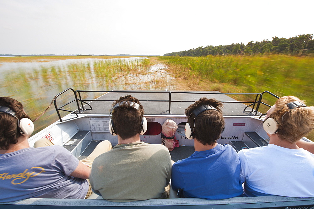 Air boating in the Everglades, UNESCO World Heritage Site, Florida, United States of America, North America