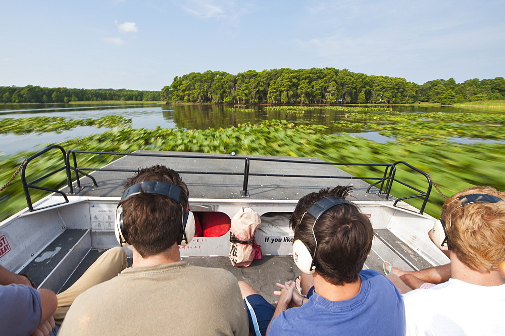 Air boating in the Everglades, UNESCO World Heritage Site, Florida, United States of America, North America