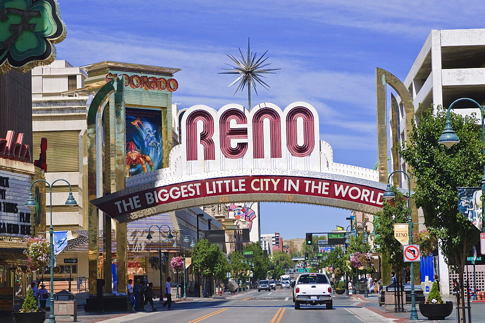 Reno Main Street scene, Reno, Nevada, United States of America, North America