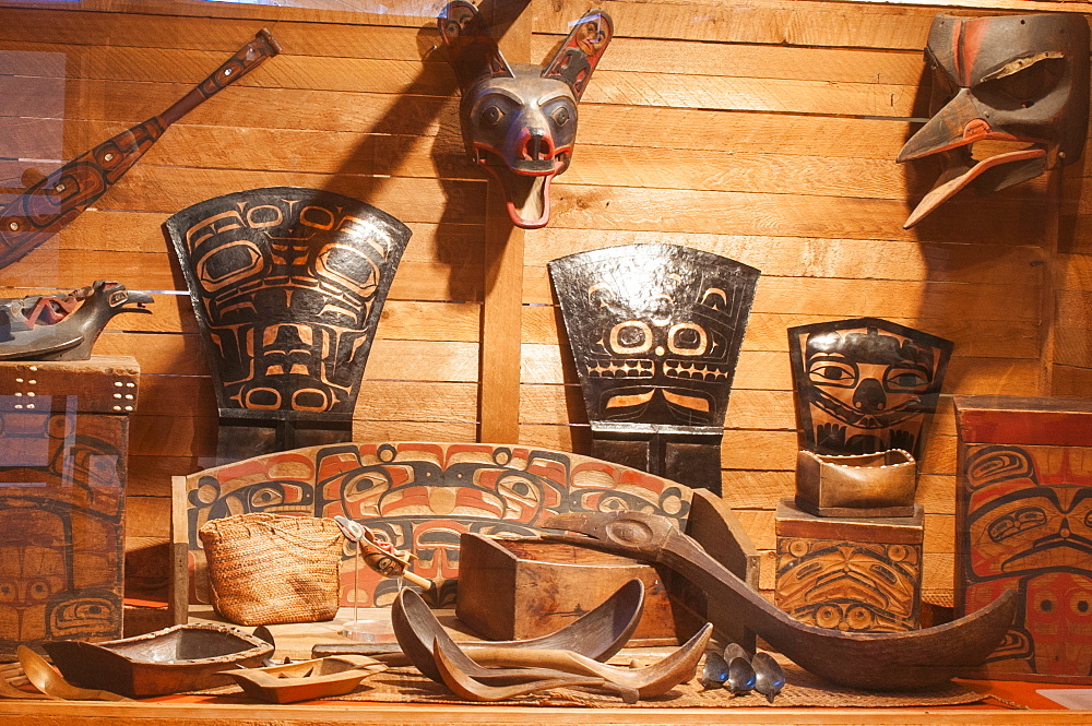 First Nation's artifacts at the Museum of Northern British Columbia, Prince Rupert, British Columbia, Canada, North America