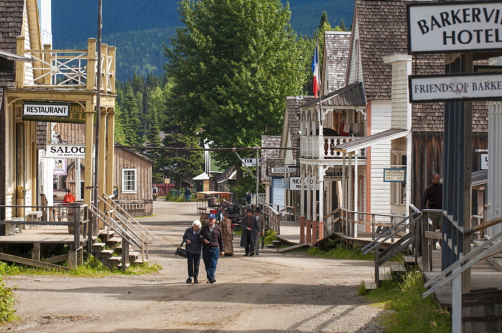 Main street in historic old gold town, Barkersville, British Columbia, Canada, North America