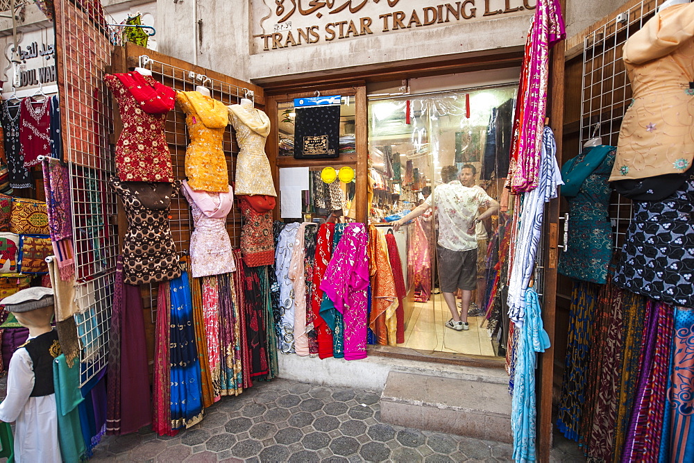 Textile Souk in Bur Dubai, Dubai, United Arab Emirates, Middle East