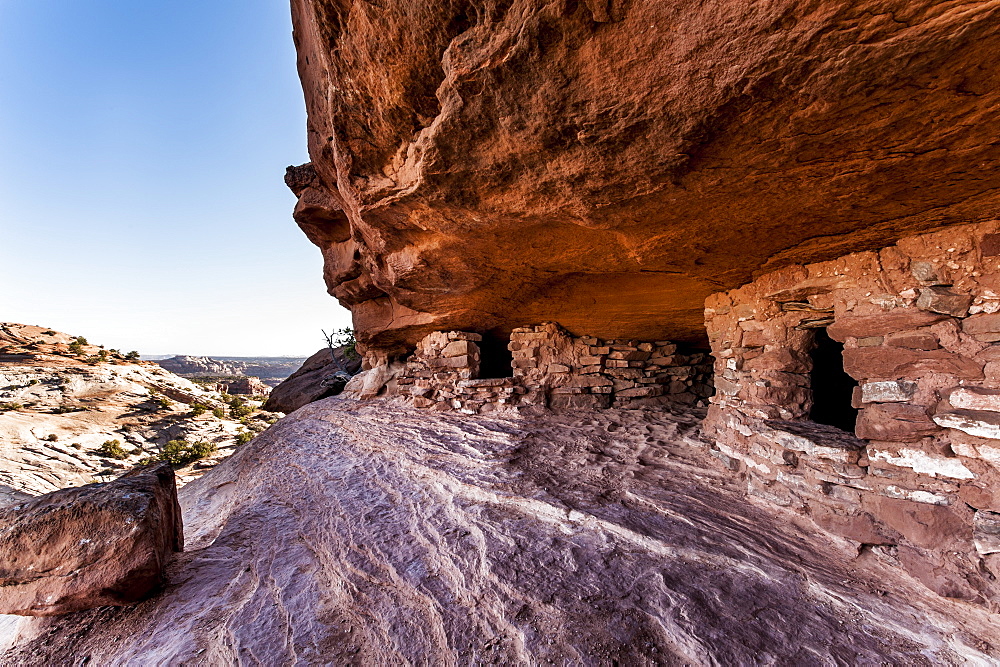 Puebloans mud and stone granaries, Aztex Butte, Canyonlands National Park, Utah, United States of America, North America