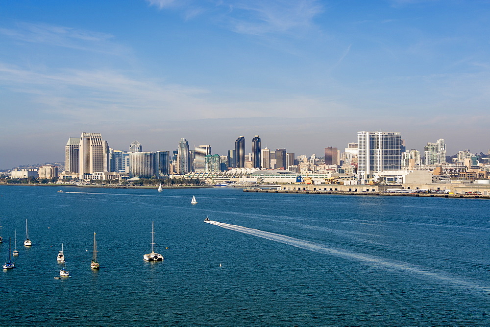 The San Diego skyline and harbor, San Diego, California, United States of America, North America