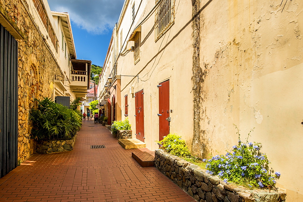 Shopping district downtown Charlotte Amalie, St. Thomas, US Virgin Islands, Caribbean