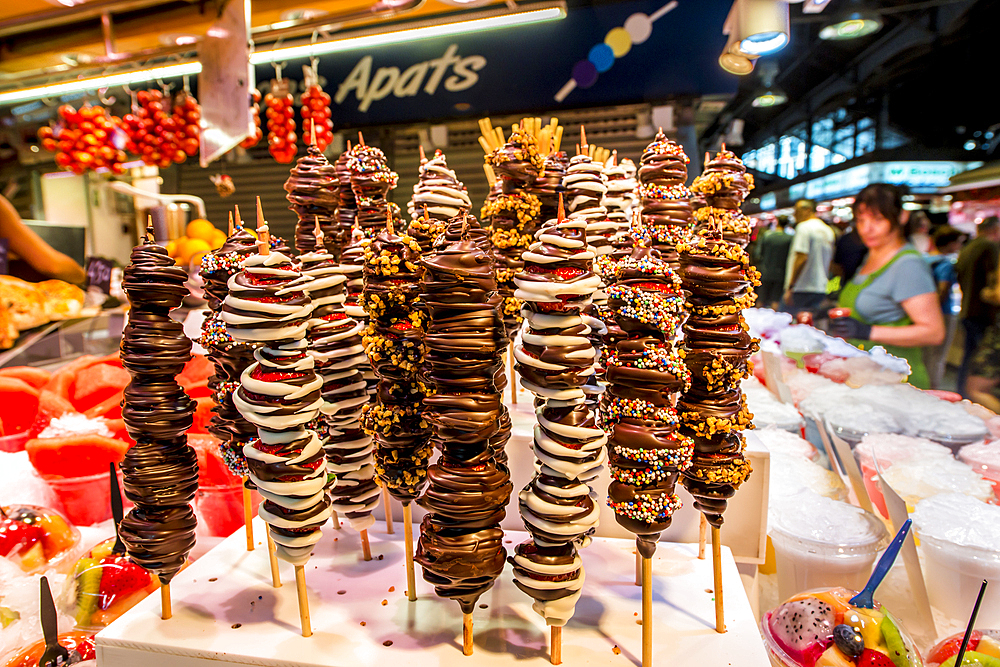 The Mercat de Sant Josep de la Boqueria, Barcelona's most famous market, Barcelona, Catalonia, Spain, Europe