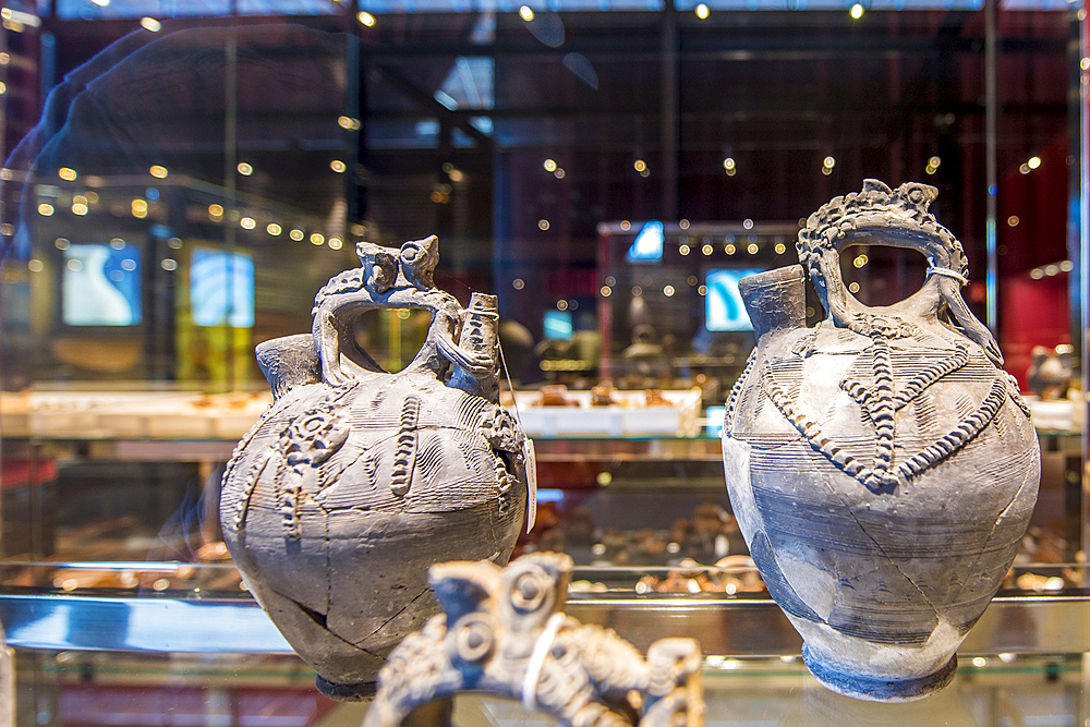 Artifacts at the El Born Cultural and Memorial Centre archaeological site and museum, Barcelona, Catalonia, Spain, Europe